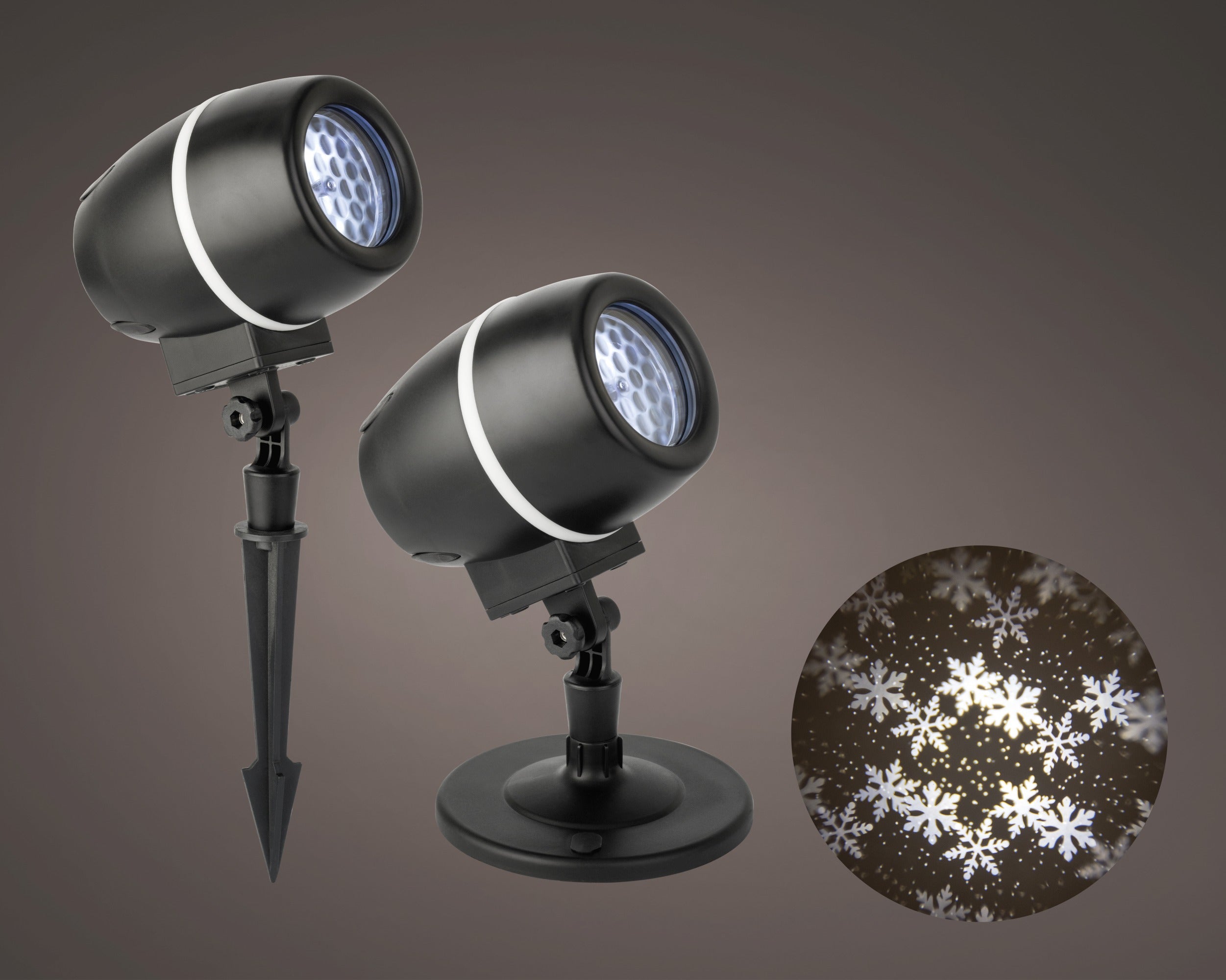 Lumineo LED projector met roterend effect buiten - zwart/koel wit  - kerstverlichting