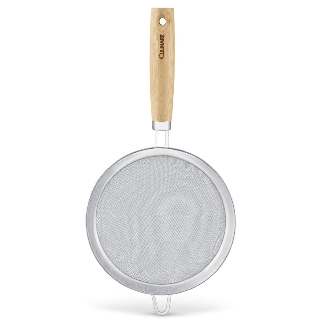 CULINARE Keukenzeef - RVS/bamboe 14cm di ameter - met ophangoog
