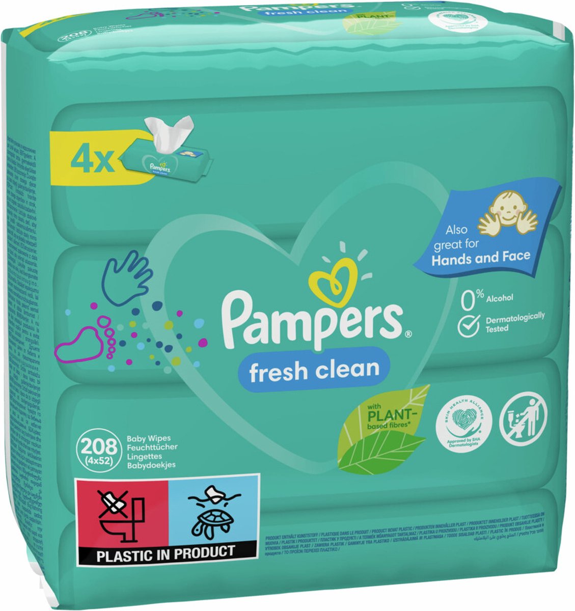 PAMPERS Babydoekjes 208st. (52x4)- fresh clean