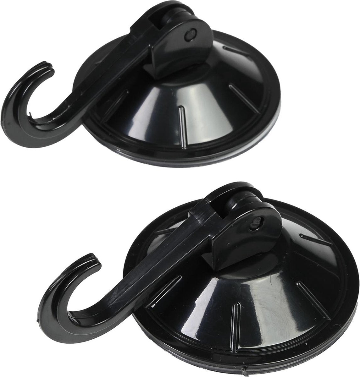 BENSON Zuignap met haak- kunststof zwart 55MM - 2stuks