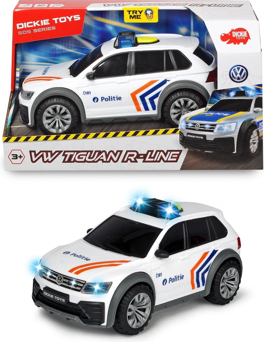 DICKIE Politiewagen VW Tiguan R-Line met licht en geluid - 18cm