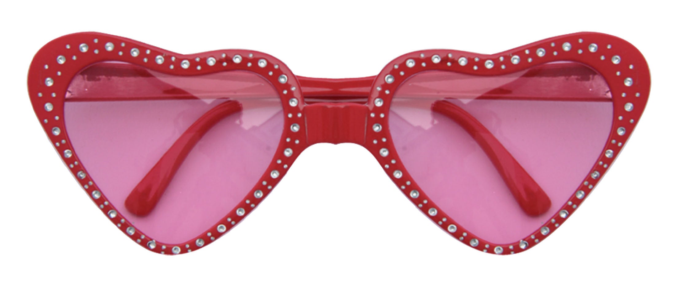 Bril hart met strass - rood