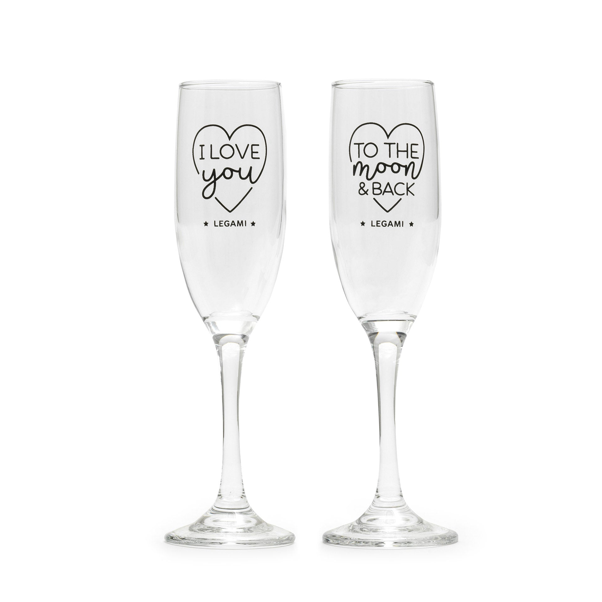 LEGAMI champagneglazen 2st. - cheers to love