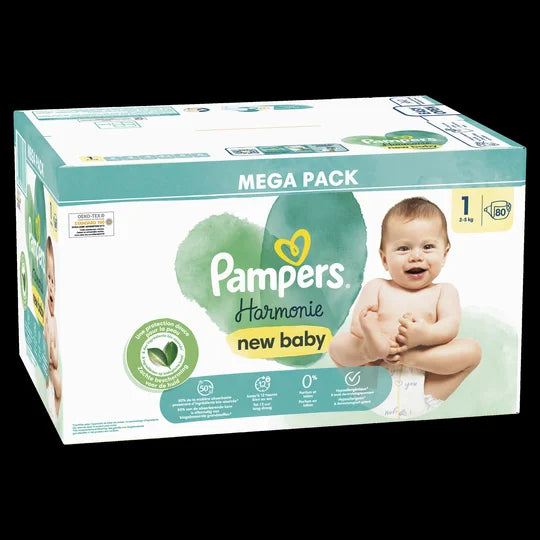 PAMPERS Harmony nr. 1 - 80st. mega pack
