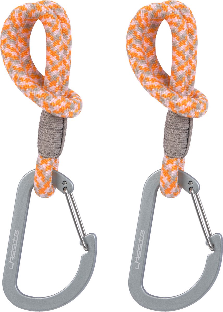 LASSIG Haken 2st. vr verzorgingstas aan wandelwagen - beige/ oranje/ lavender
