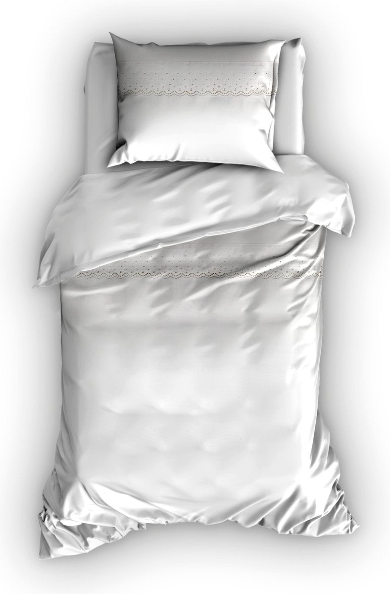 ROMANETTE Dekbedovertrek flanel- 140x200 cm - vienna wit