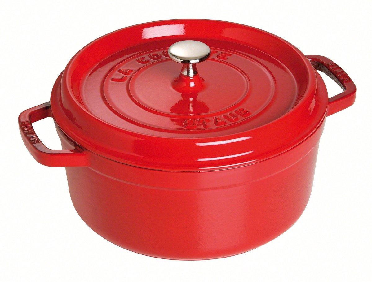 STAUB Braadpan gietijzer rond - 26cm - kersenrood