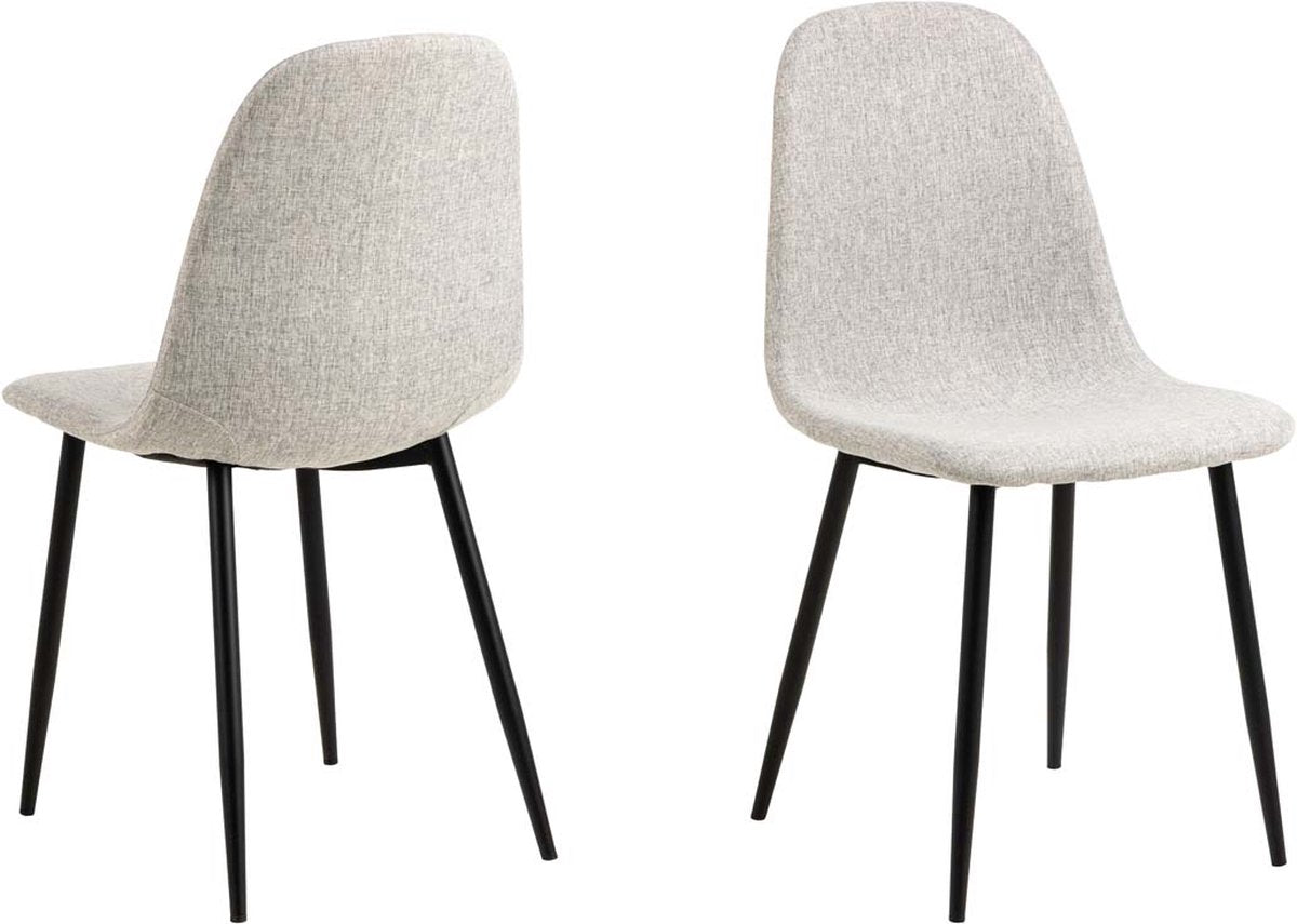 CELIA 4 stoelen - l. grijs Nesia 5 base staal mat zwart  (enkel per 4 verkopen)