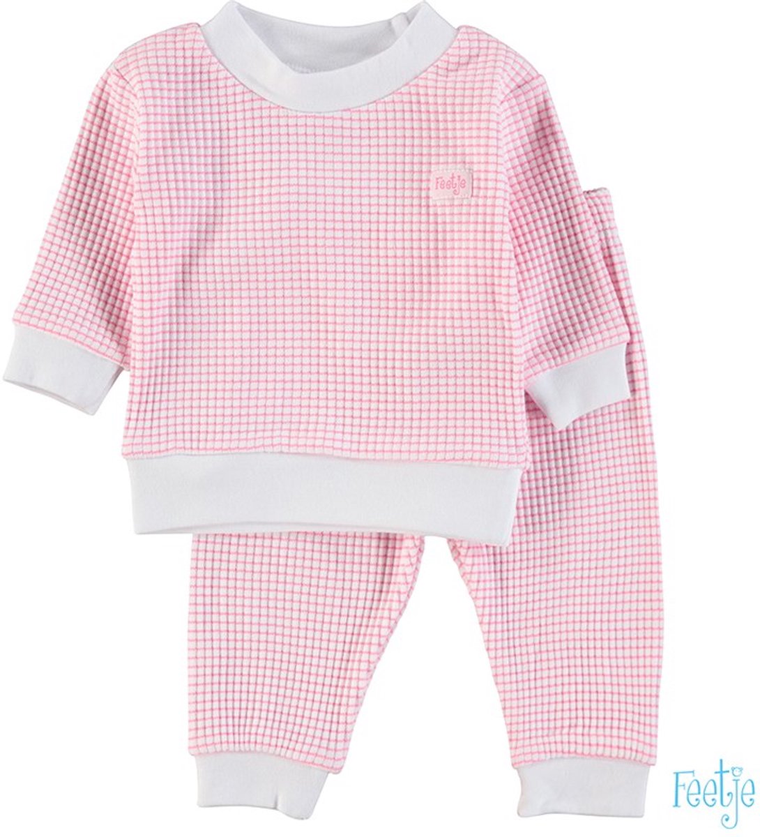 FEETJE Pyjama wafel - roze - 86