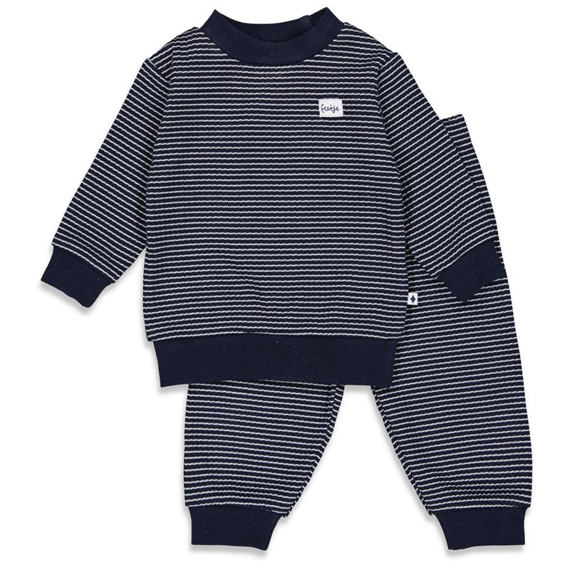 FEETJE Pyjama wafel - royal blauw - 80