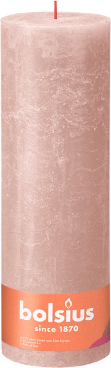 BOLSIUS Stompkaars - 30x10cm - misty pink rustiek