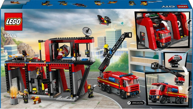 LEGO City 60414 Brandweerkazerne en brandweerauto