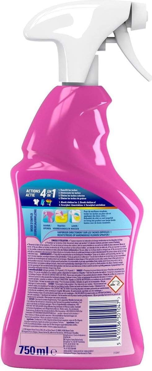 VANISH Spray 750 ml - Oxi Action vlekverwijderaar 4 en 1 vlekverwijderaar