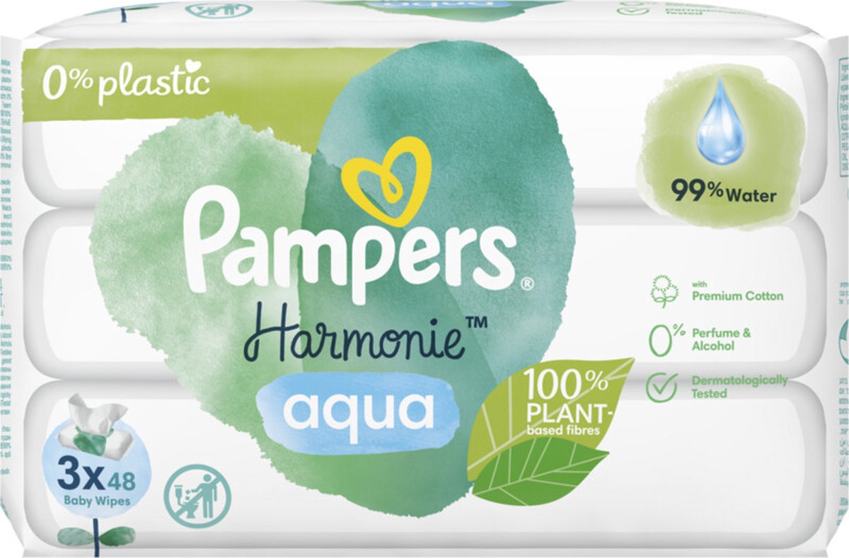 PAMPERS Wipes harmonie aqua - 3x 48st.