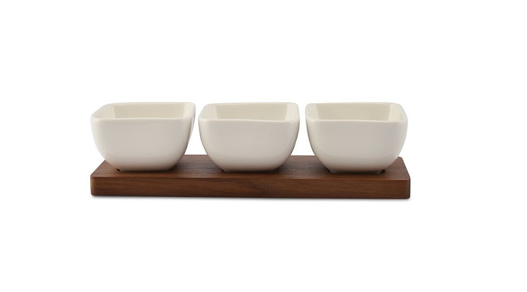 ONA Bite - Aperoset 4-delig - wit 25x8x6.5cm