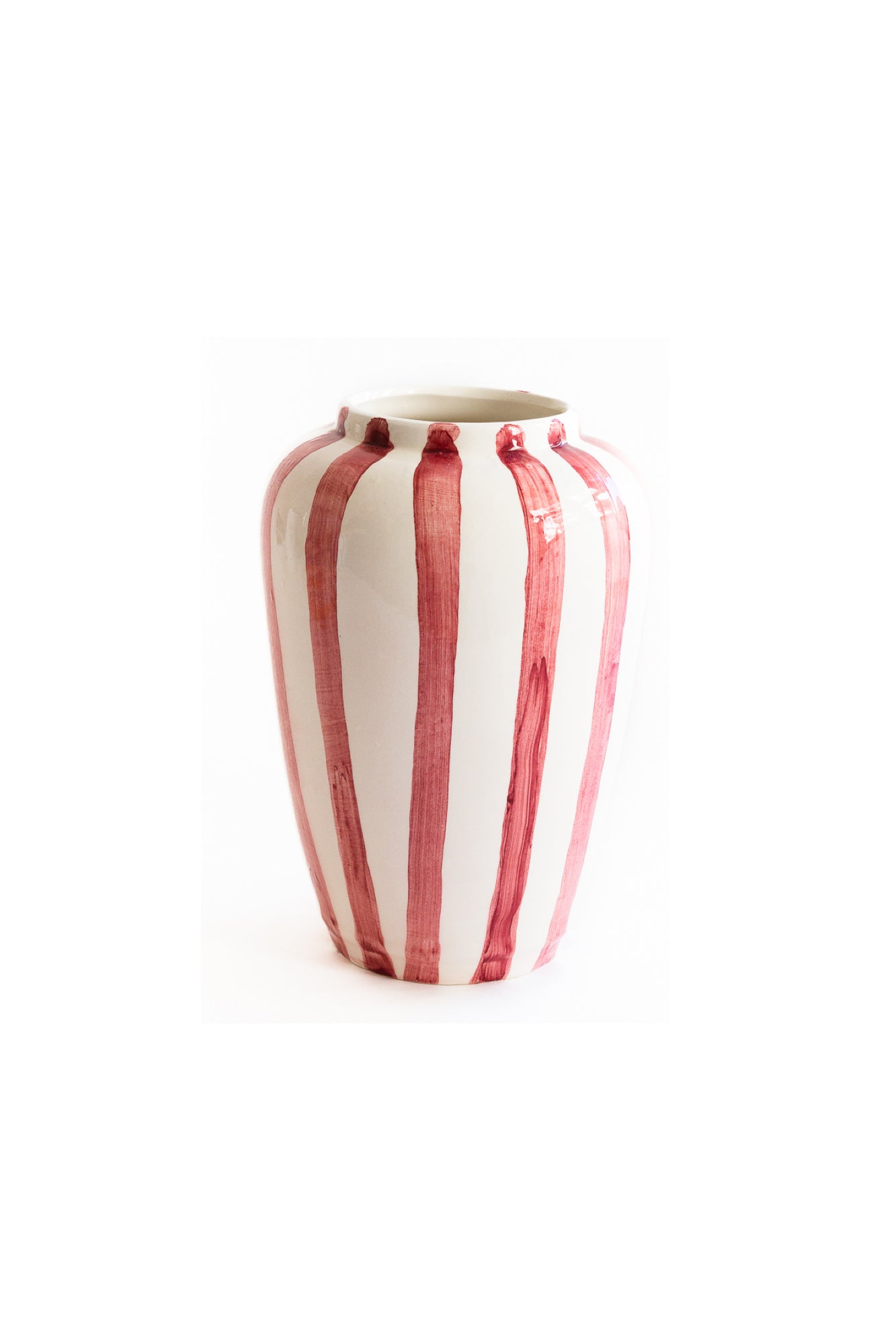 VAL Funky flower vaas XL 25cm - roze strepen