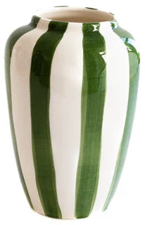 VAL Funky flower vaas XXL 30cm - groene strepen