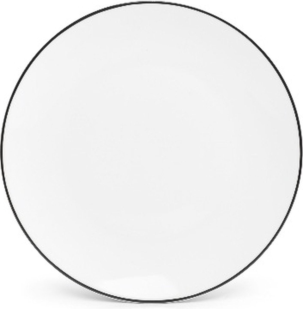 BONBISTRO Basic - Plat bord 24cm - black rim - wit