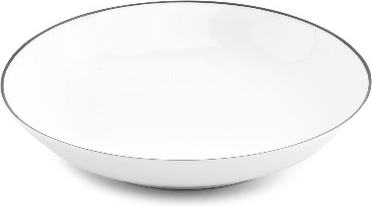 BONBISTRO Basic - Diep bord 21cm - black rim - wit