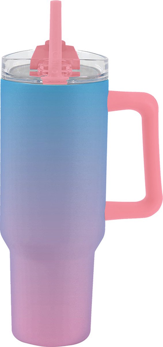 I-TOTAL Travel mok 1200ml - gradient roze/blauw