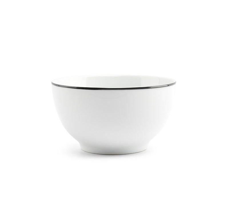 BONBISTRO Black rim - Kom 14x8cm - wit