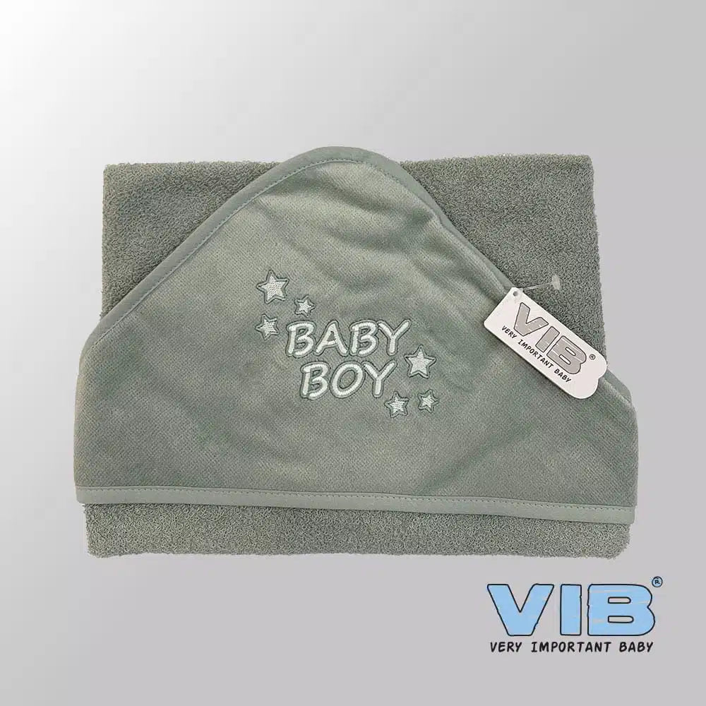 VIB Badcape BABY BOY - mosgroen