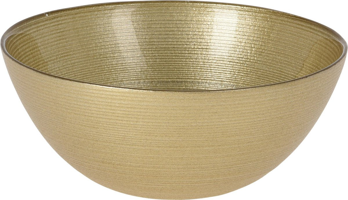 Schaal in glas - dia 15cm - goud kleur