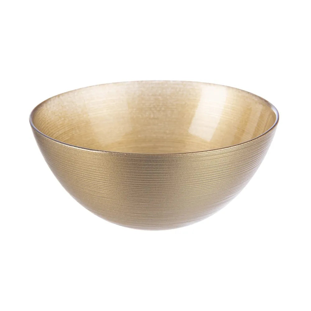 Schaal in glas - dia 21cm - goud kleur