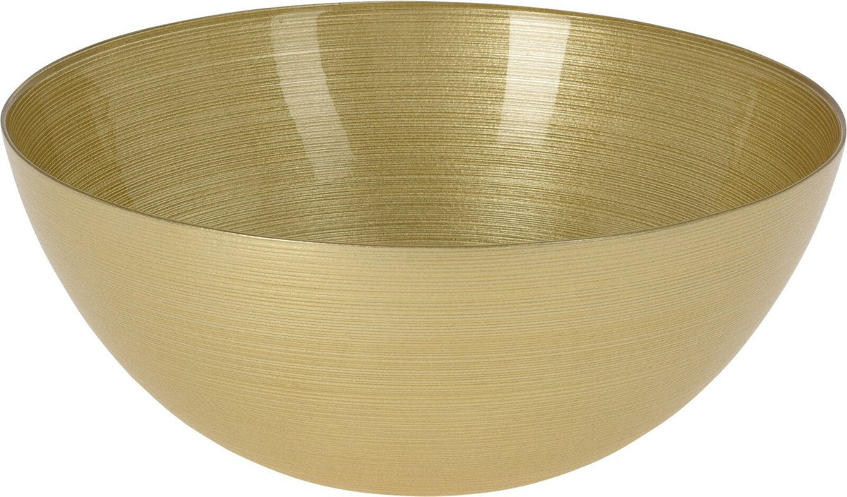 Schaal in glas - dia 28cm - goud kleur