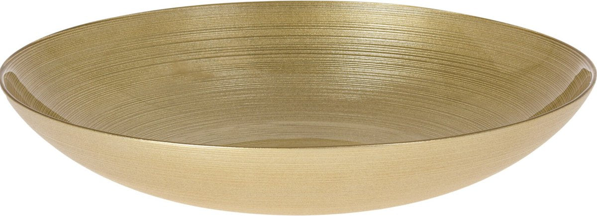 Schaal in glas - dia 30cm - goud kleur