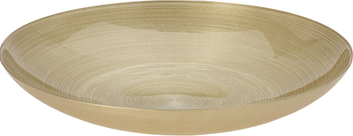 Schaal in glas - dia 40cm - goud kleur