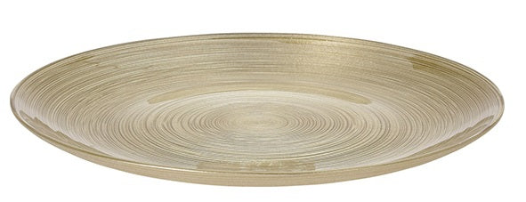 Bord in glas - dia 21cm - goud kleur
