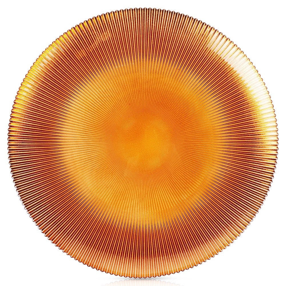 Bord in glas - 32cm - amber