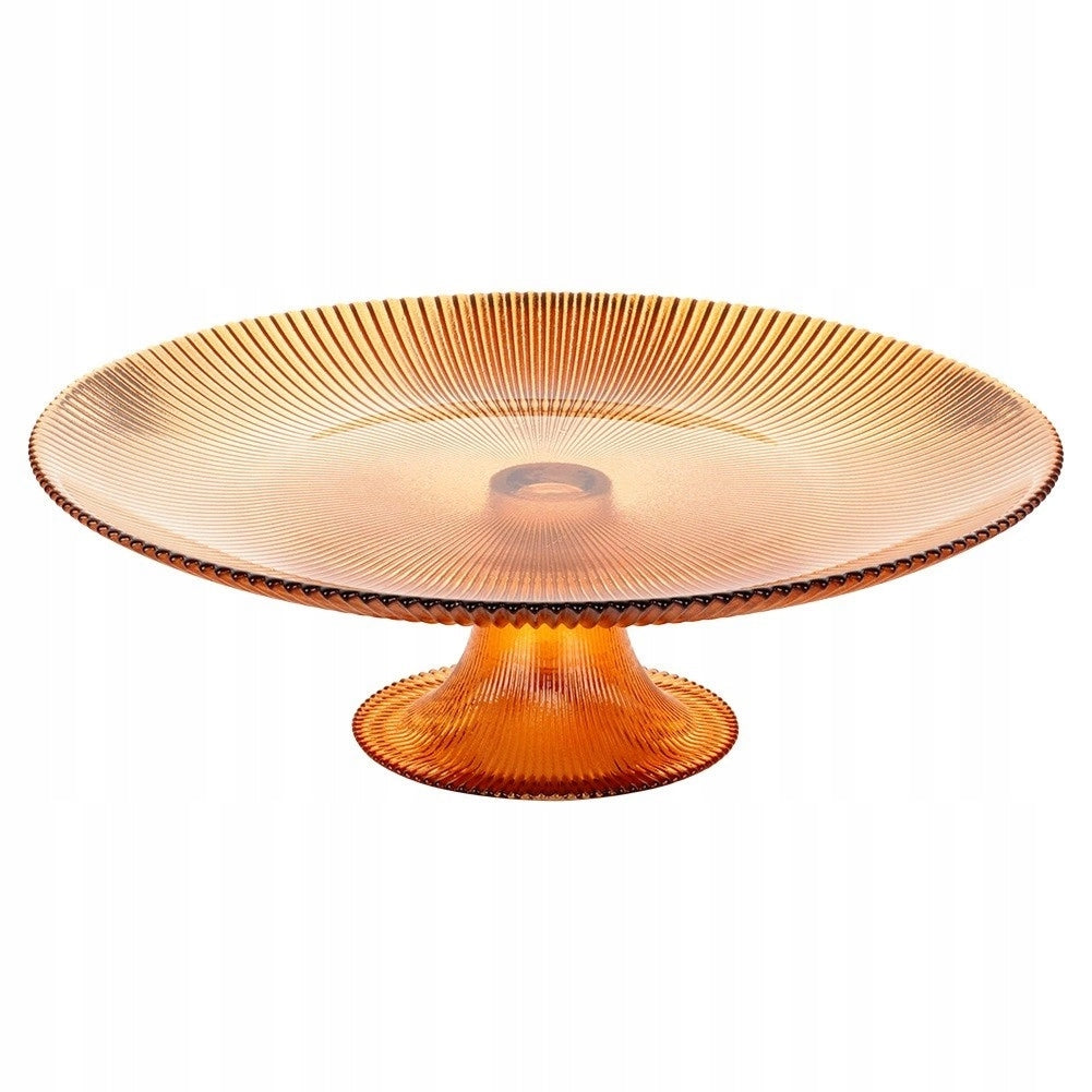 Taartplateau op voet 28cm - amber