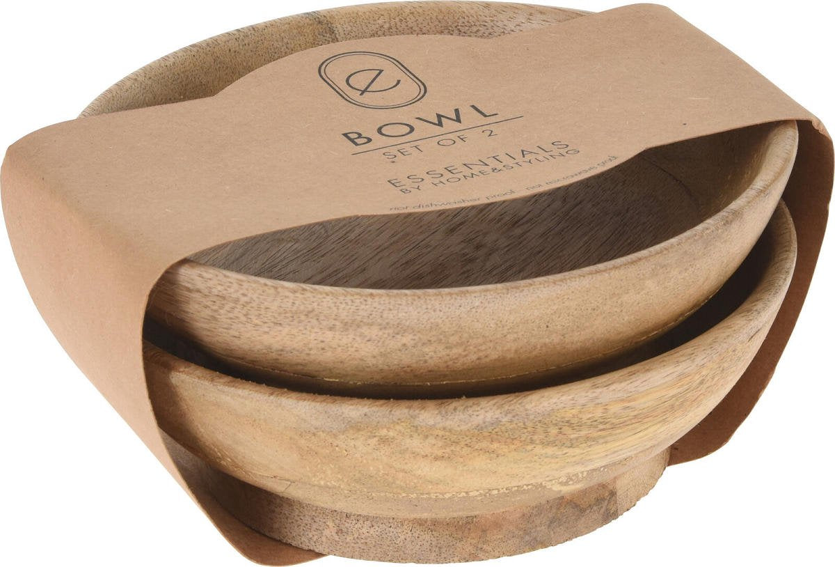 Schalen 16cm 2st.- hout naturel A53540560