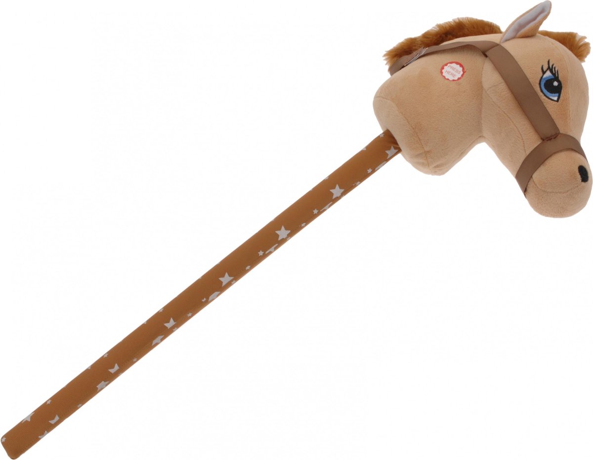 Stokpaard pluche - bruin