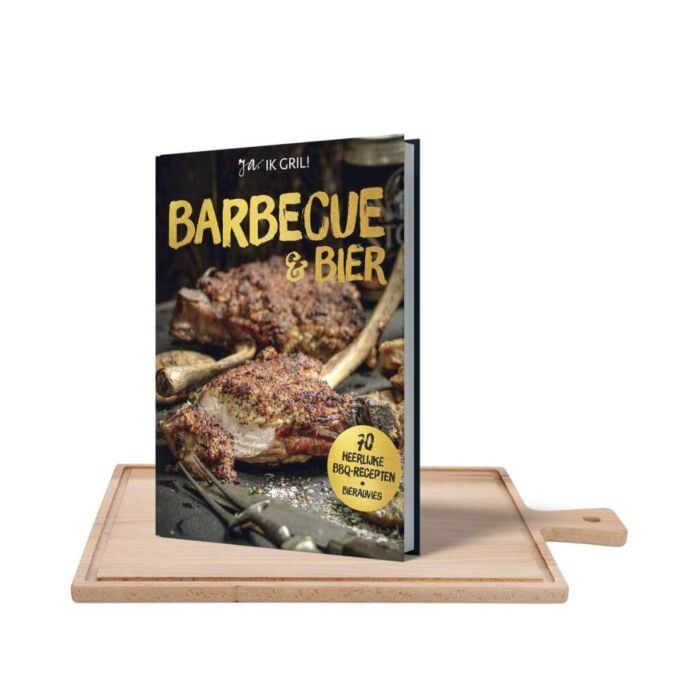 PUUR HOUT Set steakplank PH1742 met boek Barbecue & Bier en bier               TU UC