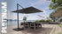 BEAUFORT Premium parasol 320x320cm - doek faded black- stok antra excl. voet