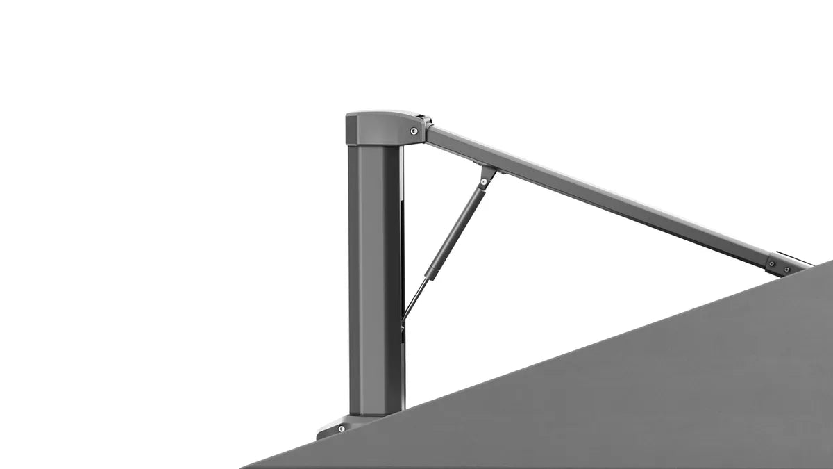 BEAUFORT Premium parasol 320x320cm - doek faded black- stok antra excl. voet