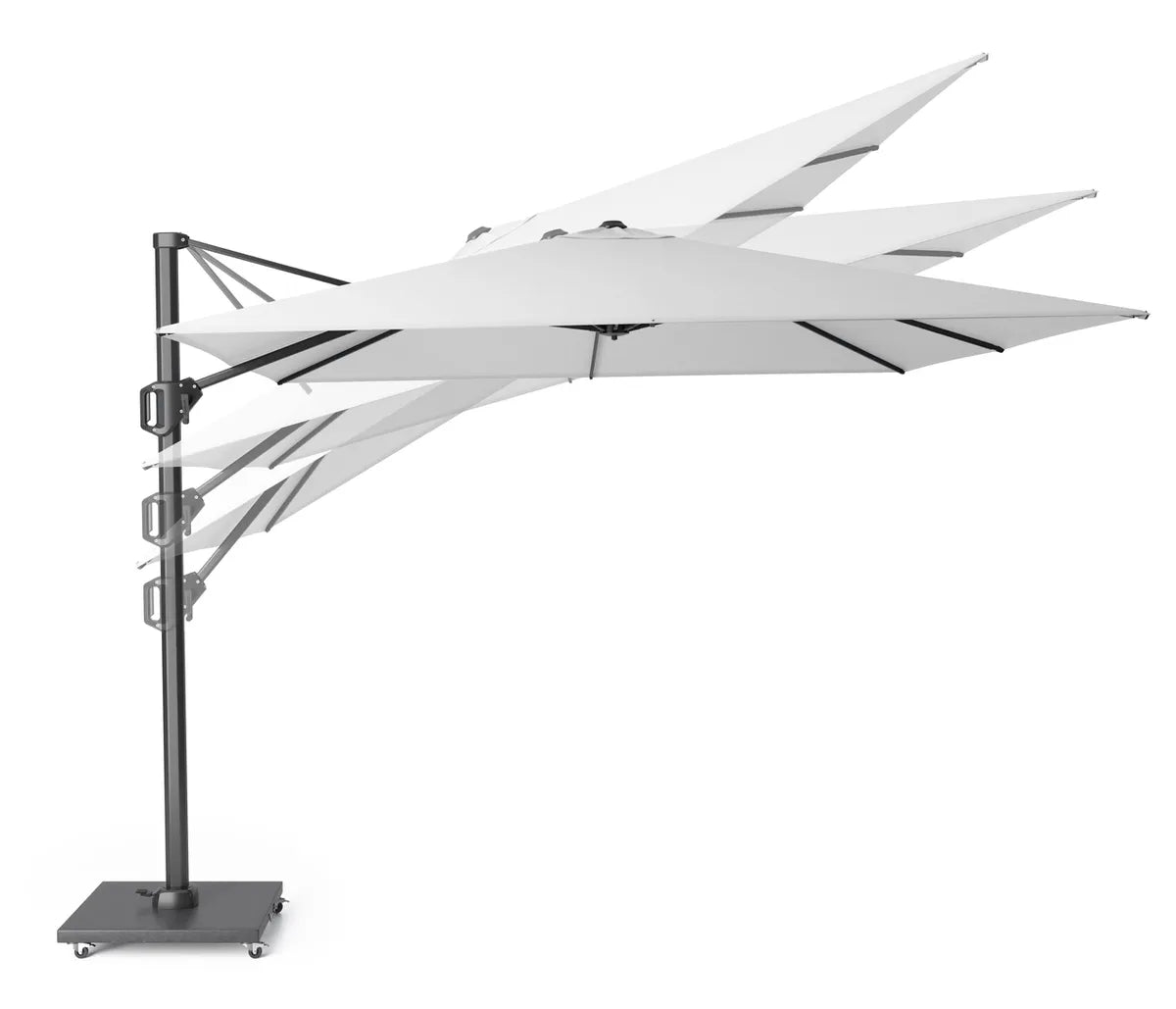 VOYAGER T1 Parasol 3x2m - licht grijs/ antraciet excl. voet