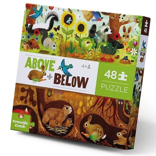 CROCODILE CREEK Boven- en onderpuzzel 48st. - Ontdekking van de achtertuin
