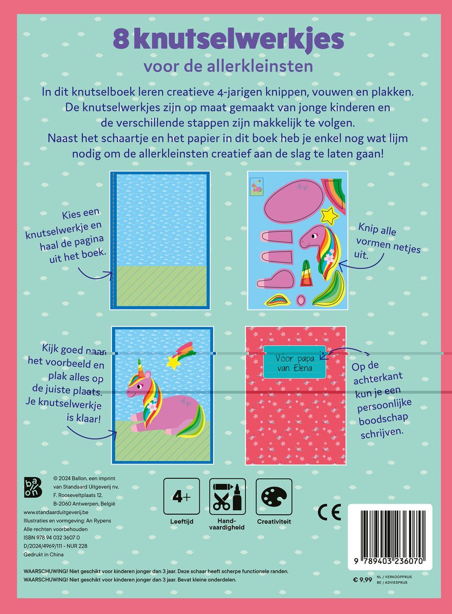 Ik leer knippen - Eenhoorns Knutselboek met schaar