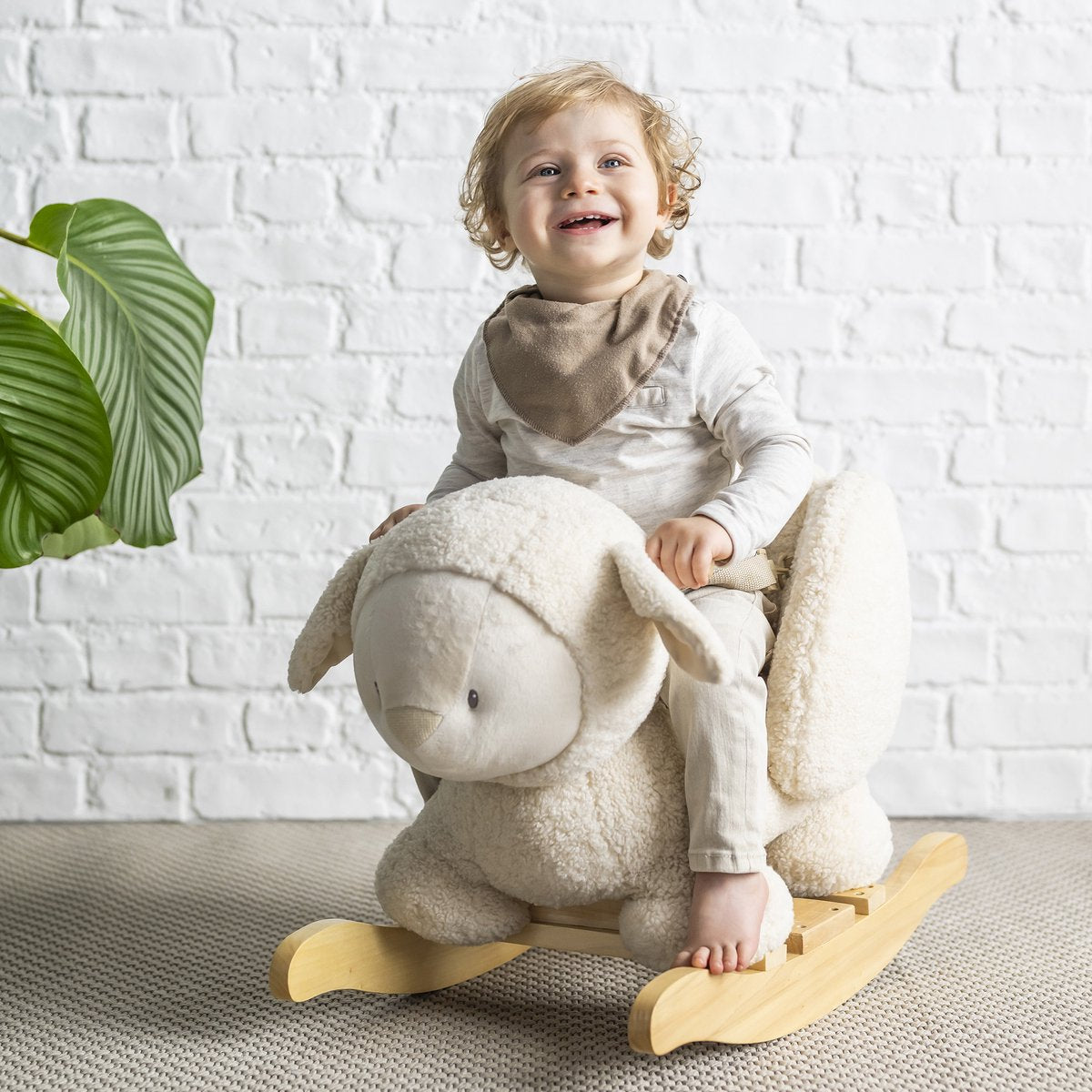 NATTOU Teddy schommelpaard - schaap ecru