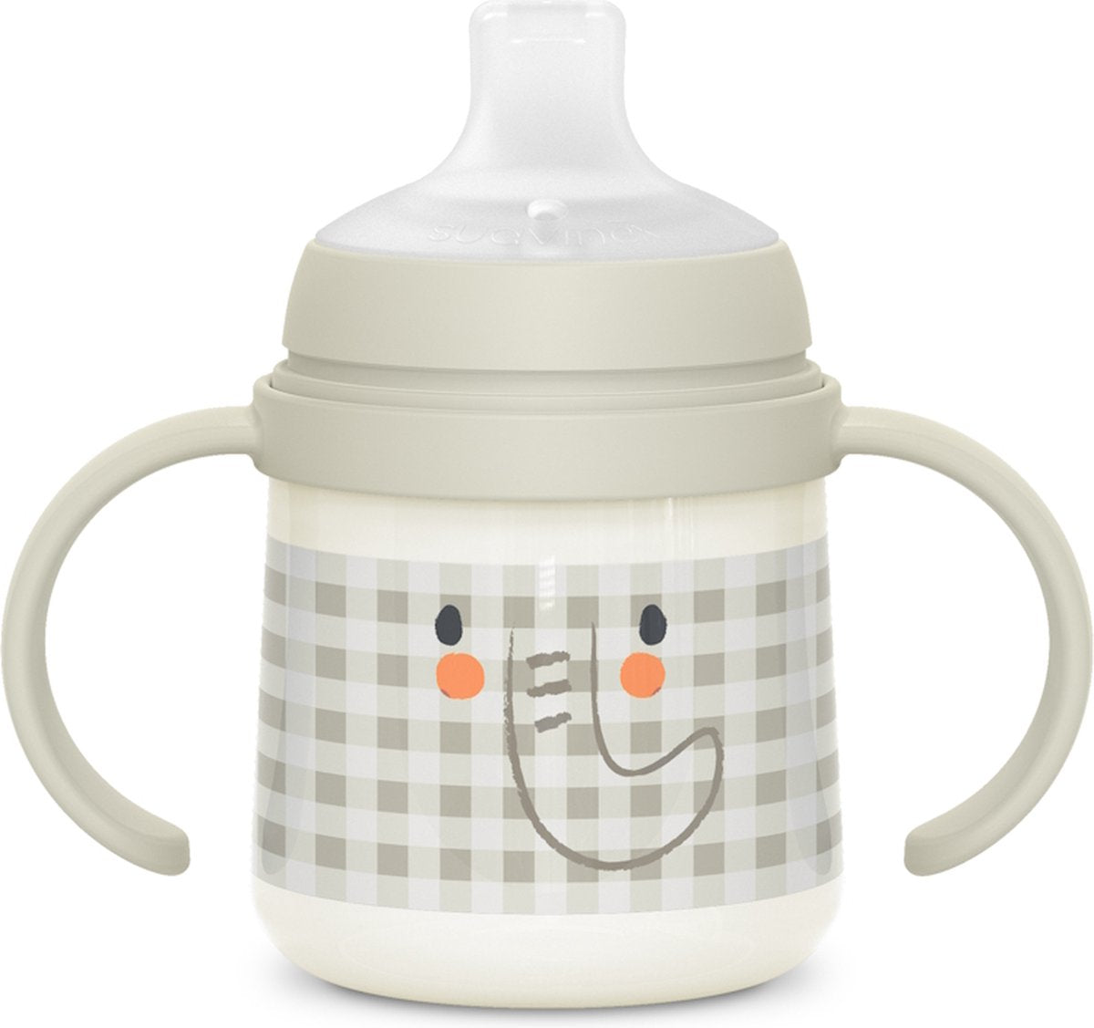 SUAVINEX Night & day drinkfles met handvaten - 150ml - elephant grey