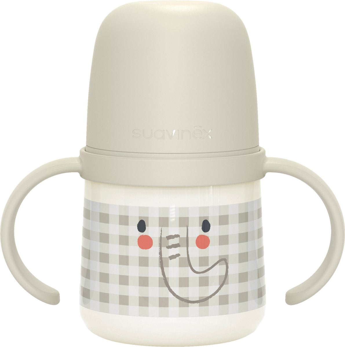 SUAVINEX Night & day drinkfles met handvaten - 150ml - elephant grey