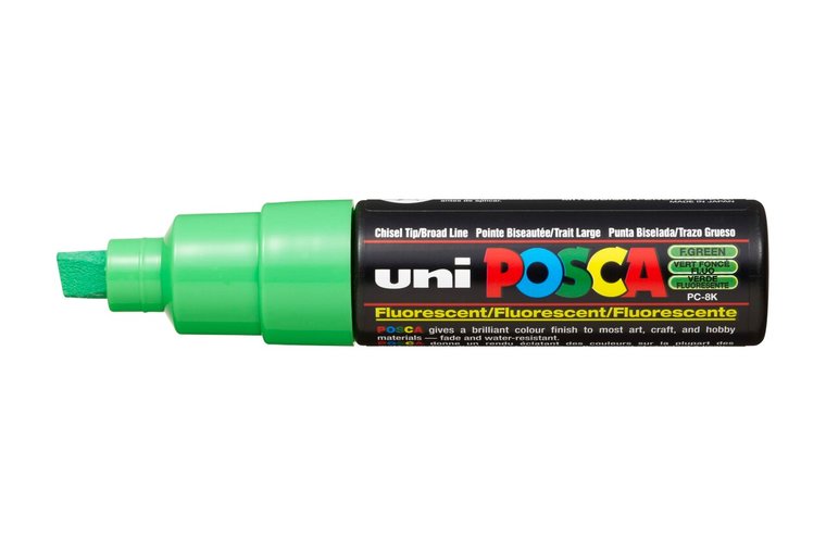 POSCA Stift brede schuine punt 8.0mm - groen fluo