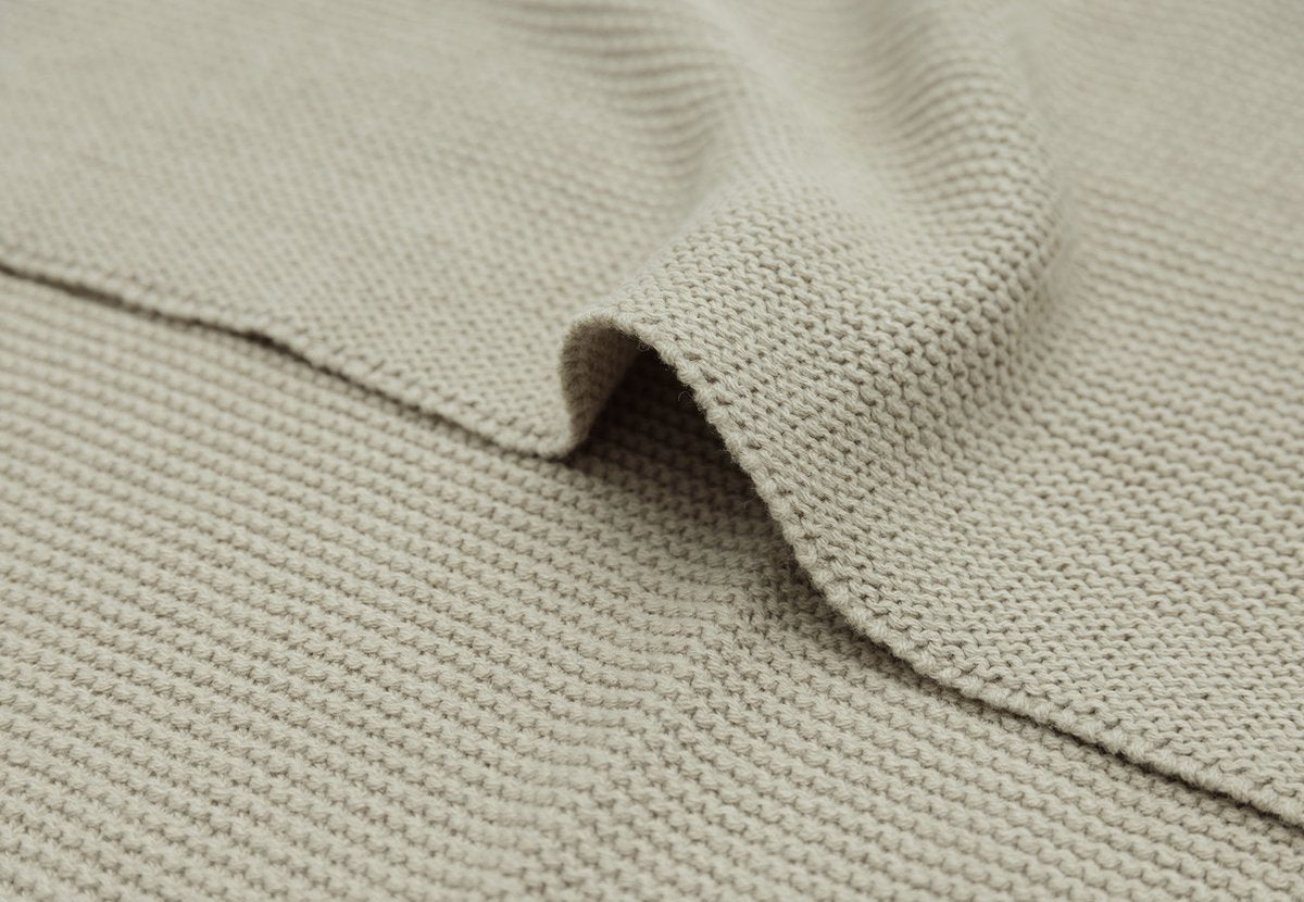 JOLLEIN Deken wieg - 75x100cm - basic knit olijf groen