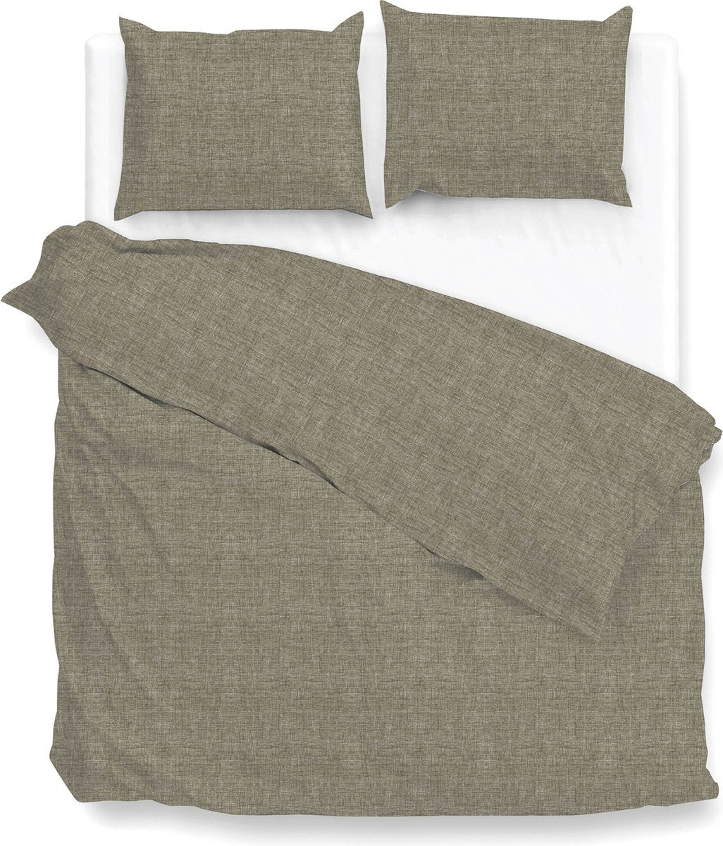 ZOHOME Lino dekbedovertrek - 200x220cm - palm taupe