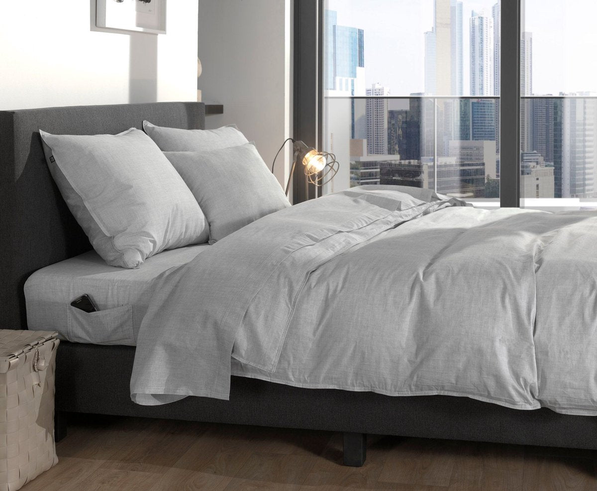 ZOHOME Lino dekbedovertrek - 200x220cm - dove grey
