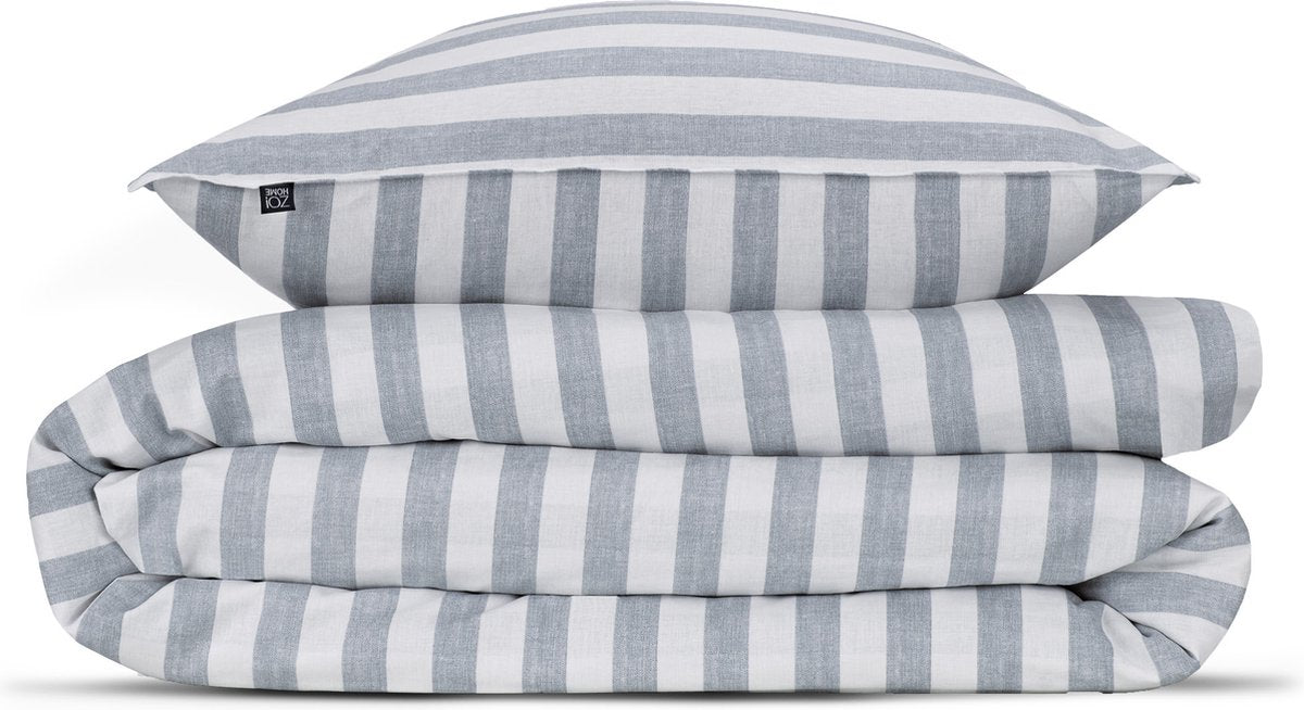 ZOHOME Banda di Lino dekbedovertrek - 140x220cm - denim